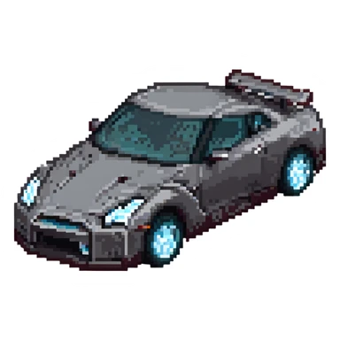 blocky Minecraft Nissan GTR sports car sticker