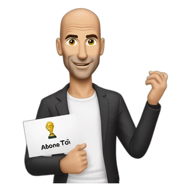 zidedine zidane with a sign in his hands reading "Abonne-toi". sticker