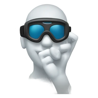 Knocking on snow goggles sticker