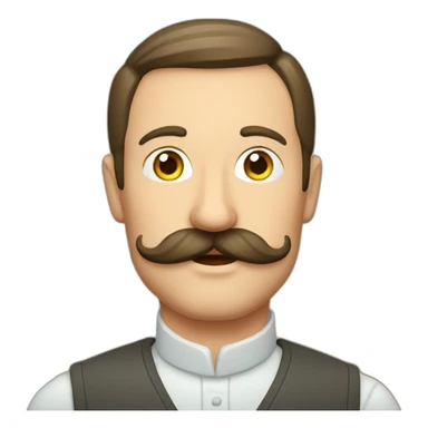 russian moustache husband with fish sticker