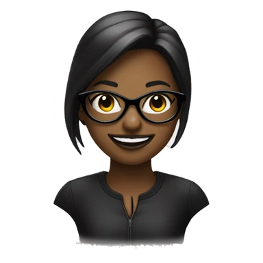 Fille noir avec lunette noir et avec une dent manquant devant  sticker