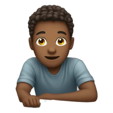 boy watching online classes sticker