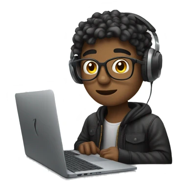 boy Music producer with a Macbook  sticker