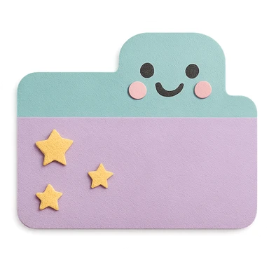 soft pastel cute tab divider with tiny stars with a smiling face accent sticker