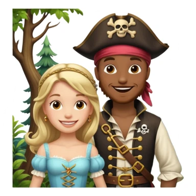 pirate and parپرنسس sticker