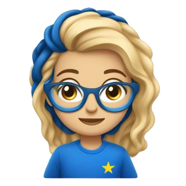 eu sou um menino com pele clara com cabelo loiro e olho azul sticker