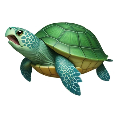 Turtle eating fish sticker