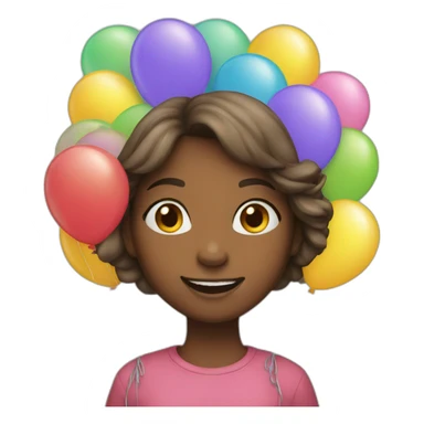 girl with balloons sticker