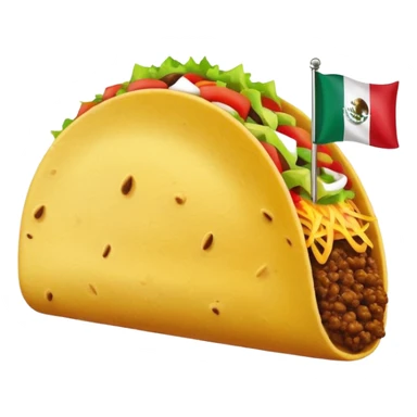Mexico flag and taco sticker
