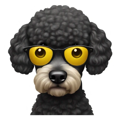 Black poodle and yellow poodle wearing sunglasses sticker