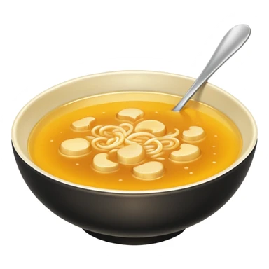 a bowl of golden broth, vibrant gold color, smooth, no spoon, simple, clear sticker