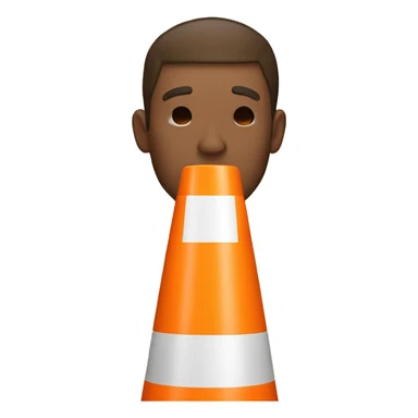 Guy who hide his eyes with a orange traffic cone sticker