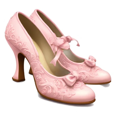 vintage rococo light pink heel shoes  sticker