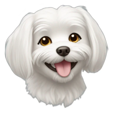 Dog maltese Heart-shaped smiling face sticker