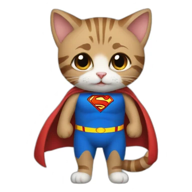 cat in a superman costume sticker