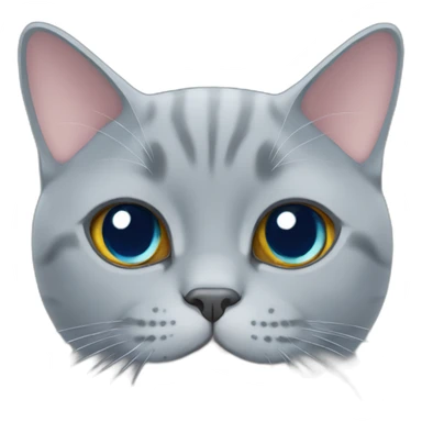 blue british shorthair cat face smiling sticker