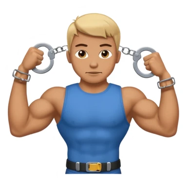 Flexing single bicep with handcuffs sticker