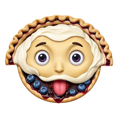 Piece of pie making crazy face sticker