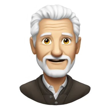 white haired old man portrait happy new year 2025 sticker