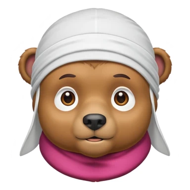 Сделай лицо медведя в белой дюраге sticker