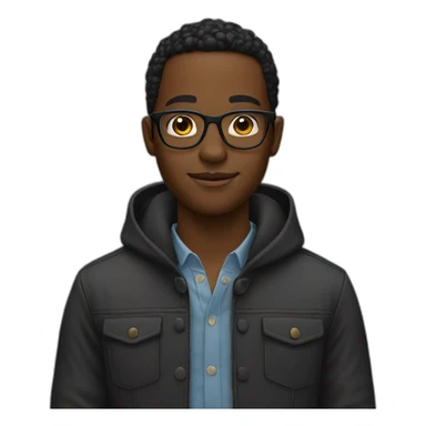 young black man with glasses sticker