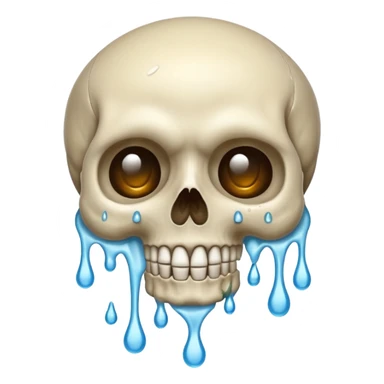 Skull smiling sweating drip sticker