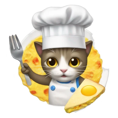Cat cooking omelet  sticker