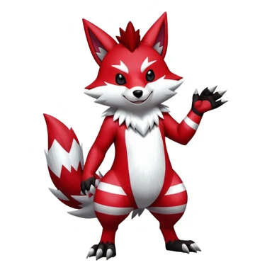 Shiny Red Anthro furry Zangoose-Obstagoon-Hybrid (full body) sticker