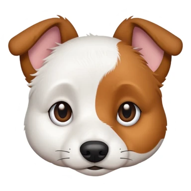 a fully white jack russell the size of a kelpie with light brown ears and a light brown patch on one eye sticker