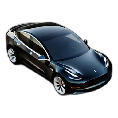 A black Tesla Model 3 at high speed side view slightly blurred sticker