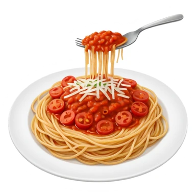 plate of spaghetti with tomato sauce sticker