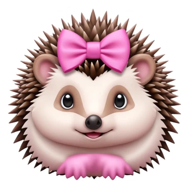hedgehog with a pink bow sticker