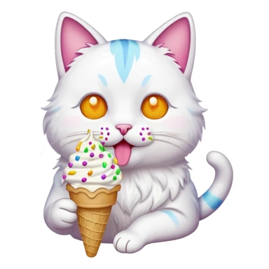 Cat with icecream sticker