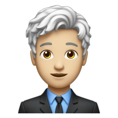 un garçon à la peau blanche avec les cheuveux noir et les yeux bleus sticker