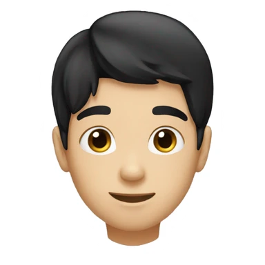 Long black hair boy sticker