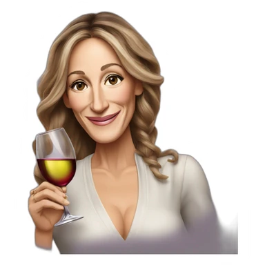 Sarah Jessica Parker with a glass of wine in her right hand sticker