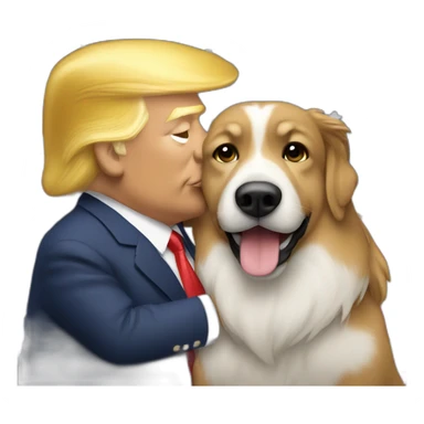 trump kissing a dog sticker