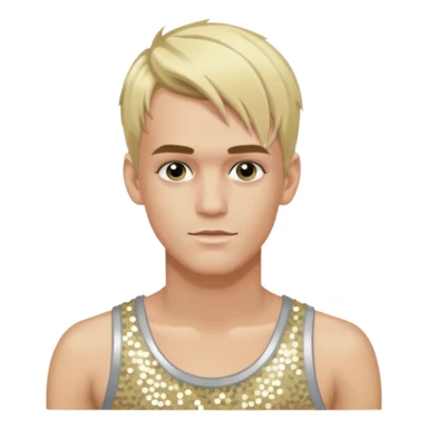 Aaron Carter with blonde hair, silver sequin tank top sticker
