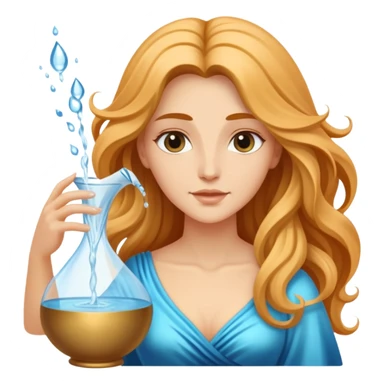 The zodiac symbol Aquarius. A mystical beautiful woman pouring out an elegant vase of water. sticker