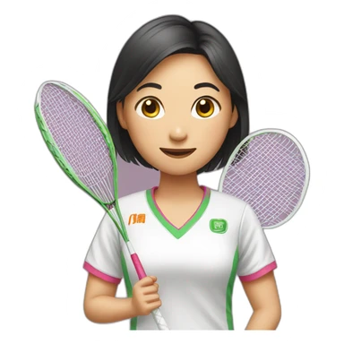 ASIA GIRL HOLDING BADMINTON sticker