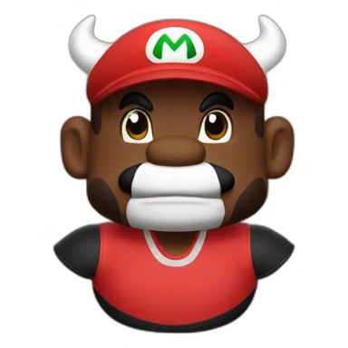 super mario wearing chikago bulls jersey sticker