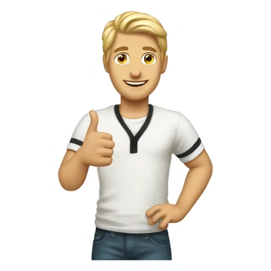 a cool  white boy with gogls showing thumb sticker