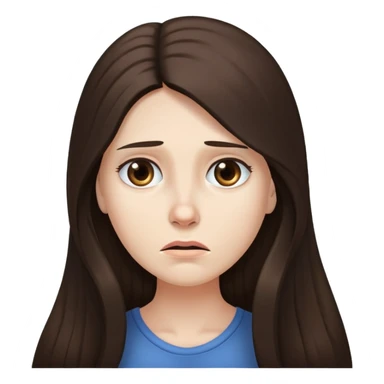 Very long hair Brunette with white skin worried  sticker