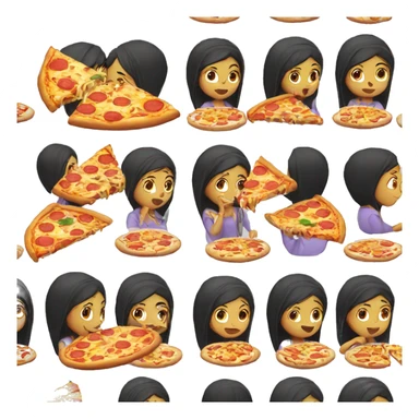 Sikh girl eating pizza sticker