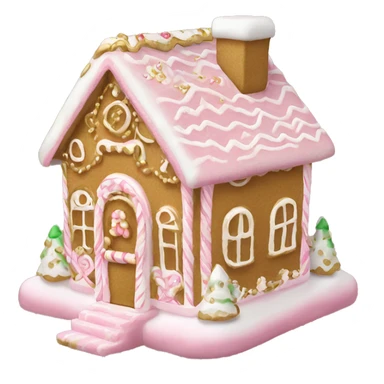 light pink and gold and white gingerbread house sticker