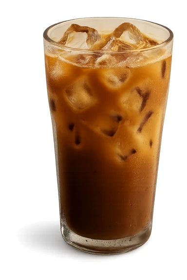 aesthetic glass of iced coffee, no background sticker