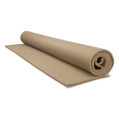 Realistic beige half rolled out yoga mat sticker