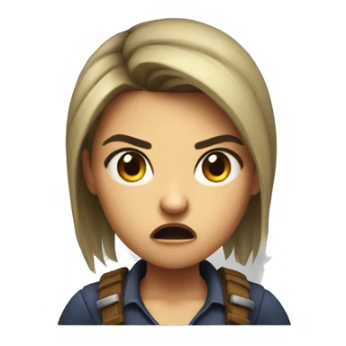 Angry gamer girl sticker