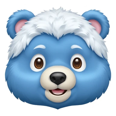 Blue bear  smiling. Just face. sticker