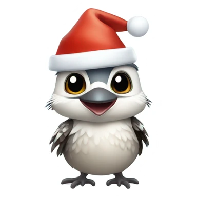 A cute dancing kookaburra wearing a Christmas hat  sticker